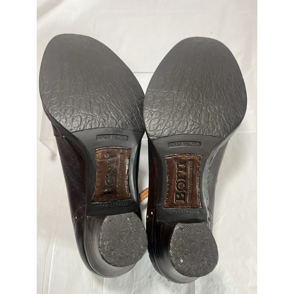 Born Polyana T strap MARY JANE LOAFER heel Size 6 M brown leather - Picture 6 of 15